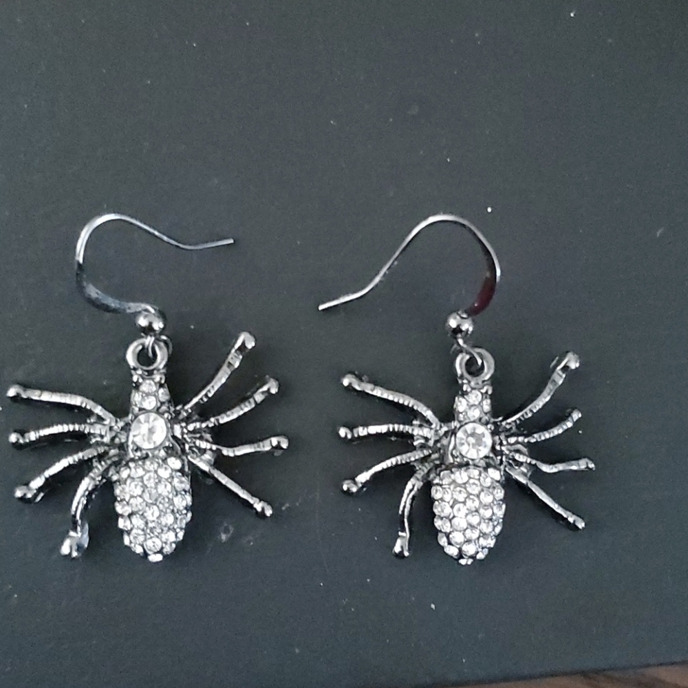 RHINESTONES SPIDER FASHION EARRINGS